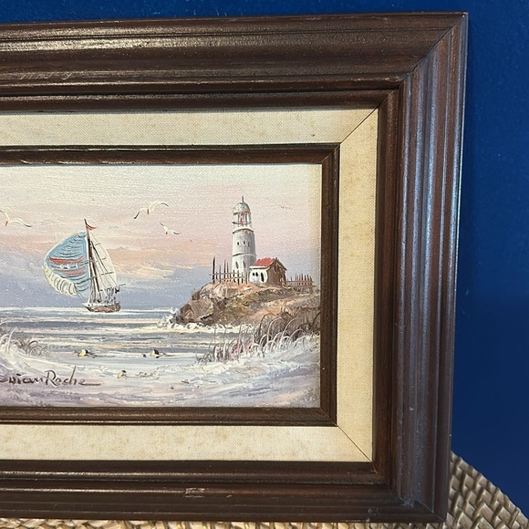 Vintage Hand Painted Signed Brian Roche Original Seascape Plein Air Oil Painting - Picture 3 of 5